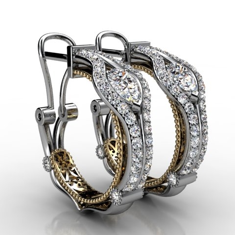 18k White Gold Earring 1.756ct - 3600630-18kw